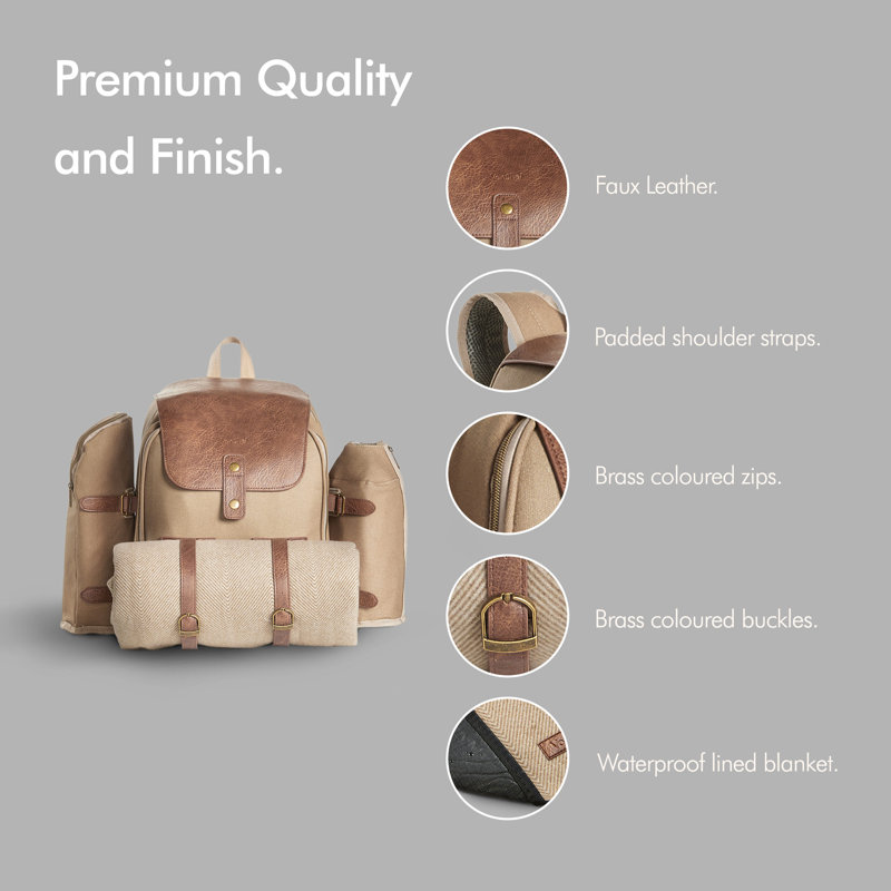 VonShef 4 Person Outdoor Picnic Backpack & Reviews Wayfair